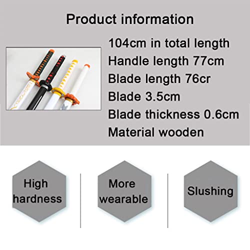 Katana Props Blade Sword Weapon Prop Cosplay Hecho a Mano, Halloween Pop Prop Madera, Espada Unisex Adulto Deportes y Aire Libre