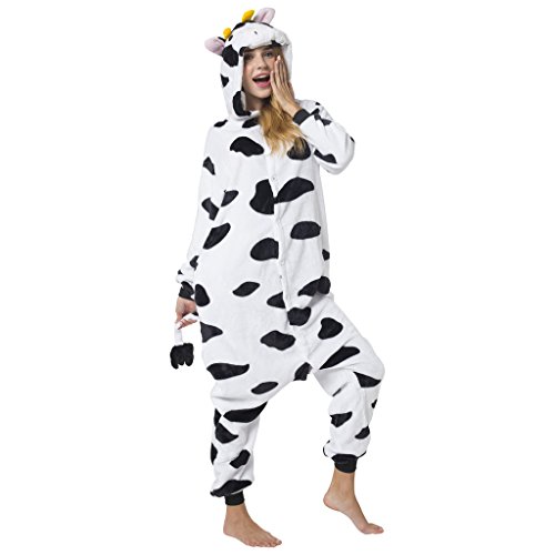 Katara-(10+ Modelos) Kigurumi Pijamas Disfraz de Animal Halloween Carnaval, Adultos, Color vaca, Talla 175-185cm (1744) , color/modelo surtido