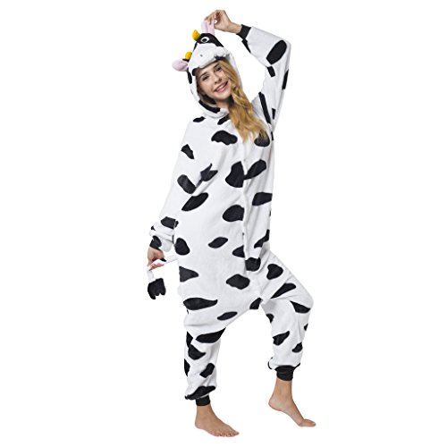 Katara-(10+ Modelos) Kigurumi Pijamas Disfraz de Animal Halloween Carnaval, Adultos, Color vaca, Talla 175-185cm (1744) , color/modelo surtido