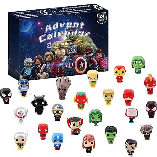 KFGJ Calendario de Adviento Marvel 2021, Calendario de Adviento SuperhéRoes, Caja Ciega de Juguetes,Caja Ciega Sorpresa, Juguetes de descompresión para niñas, niños