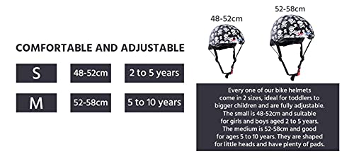 KIDDIMOTO Casco Bicicleta Completamente Ajustabl - Bici Casco para Infantil y Niños para Patinete, Ciclismo, Scooter, Bicicleta de Equilibrio y Monopatin - Pirata Bandera - S (48-53cm)