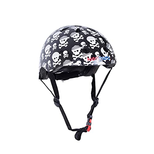 KIDDIMOTO Casco Bicicleta Completamente Ajustabl - Bici Casco para Infantil y Niños para Patinete, Ciclismo, Scooter, Bicicleta de Equilibrio y Monopatin - Pirata Bandera - S (48-53cm)