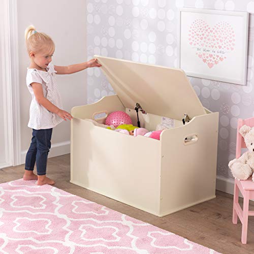 KidKraft Austin Baúl con Tapa para almacenaje de Juguetes de Madera, Muebles para Salas de Juego y Dormitorio de niños, Blanco (Vainilla) , color/modelo surtido