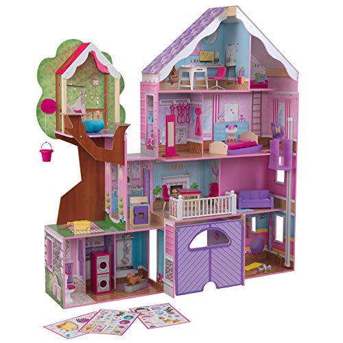 KidKraft Treehouse Retreat Mansion Puppenhaus aus Holz Casa Madera para muñecas de 30 cm, Multicolor 10108