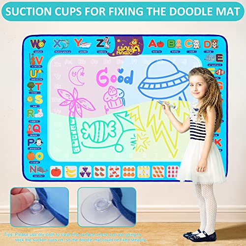 KIDWILL Agua Dibujo Pintura Mágica, Alfombra Mágica Doodle Reutilizable para Dibujar al Agua, Colorear con Folleto de Dibujo, Juguete Educativo sin Desorden, Regalo para Niños y Niñas de 3+ Años