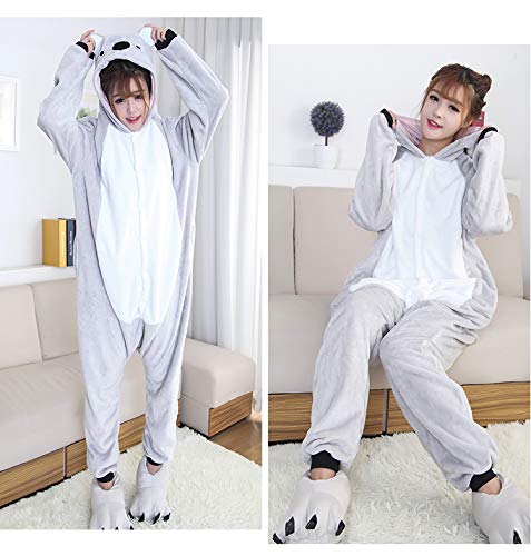 Kigurumi - Pijama de una pieza, cálido y suave con guantes de invierno, Koala, S