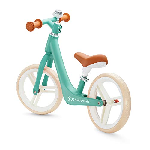 Kinderkraft Bicicleta sin Pedales FLY PLUS, Ligera, Asiento ajustable, Retro, Verde