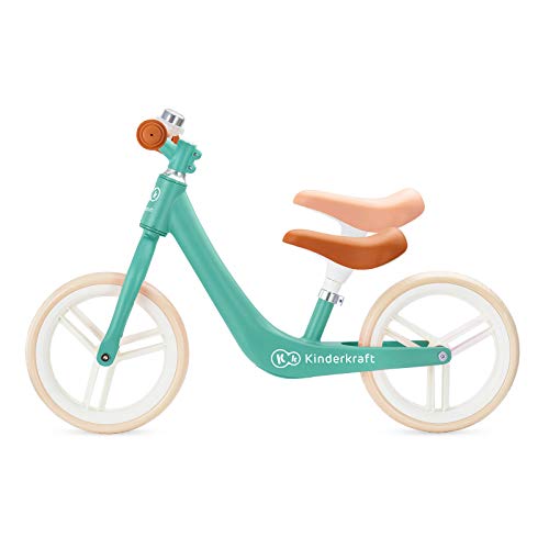 Kinderkraft Bicicleta sin Pedales FLY PLUS, Ligera, Asiento ajustable, Retro, Verde