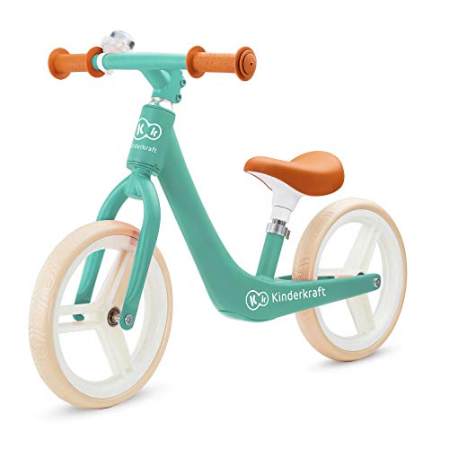 Kinderkraft Bicicleta sin Pedales FLY PLUS, Ligera, Asiento ajustable, Retro, Verde