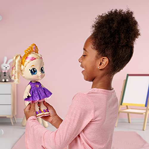 Kindi Kids Tiara Sparkles Royal Candy - Muñeca Oficial de 10 Pulgadas con Cabeza de Bobble y Ojos de Purpurina Grande, Ropa cambiable y Zapatos extraíbles