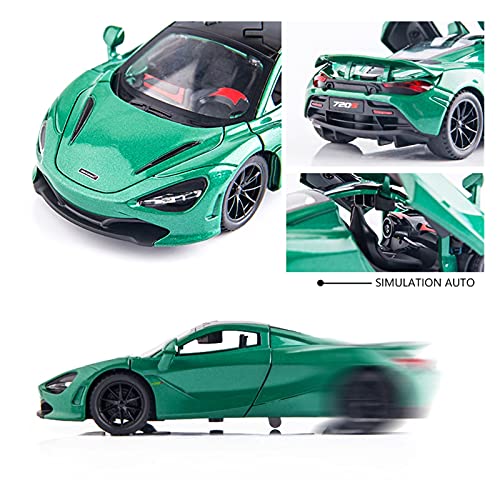 Kit Juguetes Coches Metal Resistente 1/32 para Aleación Diecast McLaren 720s Modelo De Superdeportivo Vehículo De Juguete Luz De Sonido Juguete Maravilloso Regalo (Color : Gris)