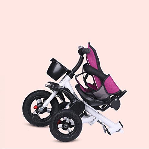 kiter Sillas de Paseo Cochecito de bebé Multifunción Siéntate o acuéstate Pedal para niños Bicicleta Trike Bicicleta Triciclo para niños Simple con sombrilla Plegable para bebés