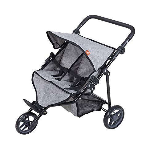 KNORRTOYS.COM- Knorrtoys 16722-Zwillingspuppenwagen Duo-Jeans Grey Cochecito de muñecas, Color Vaqueros Grises. (16722)