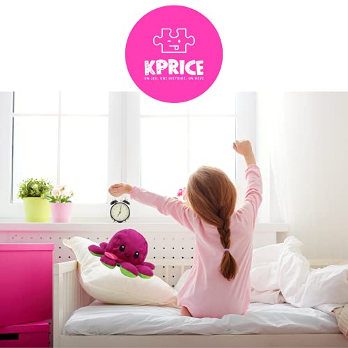 KPRICE Pulpo Reversible Pulpito Peluche, Pulpitis Juguetes de Doble Cara, muñecas de Animales Blandos, numeradas para niños y Adultos, entregados en Caja Original Limitada (Verde/Violeta)