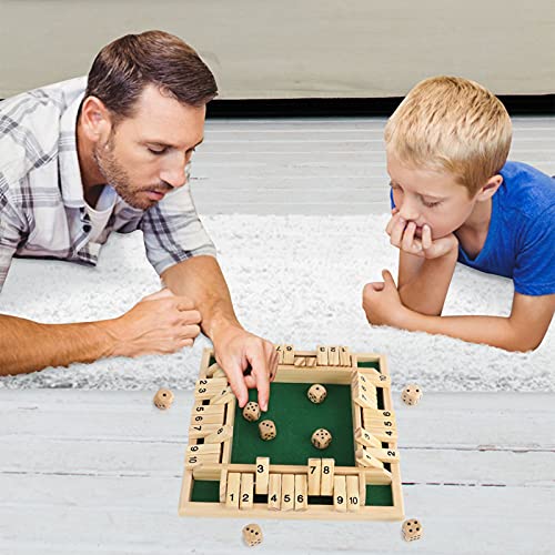 kramow Shut the Box Juego de Mesa para familias Juego educativo para niños Juegos de Madera y Dados para Jugadores de Party