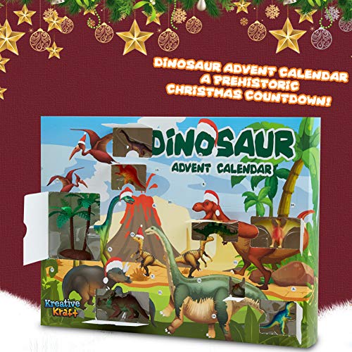 KreativeKraft Calendario Adviento de Dinosaurios 2021, Calendario de Adviento Para Niños Incluye 24 Sorpresas, Advent Calendar Navidad Para Niños y Niñas