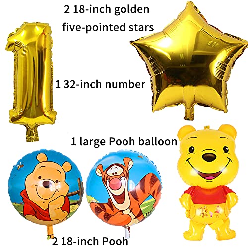 Ksopsdey Winnie The Pooh Decoración De Fiesta, 1er Cumpleaños Bebe Globos Decoracion, Party Decorations Supplies, Globos Numeros 1 Decoracion, Cumpleaños Globo Decoración