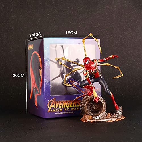 Ktimor Modelo de Iron Spiderman Modelo de Anime de los Vengadores Modelo de decoración de muñecas Figura de acción de los Vengadores Infinity War Iron Man Spiderman Anime Modelo Modelo de Personaje