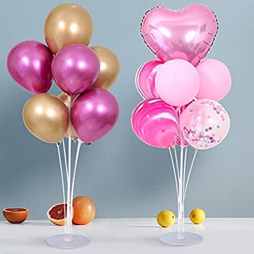 kungfu Mall 5PCS 70 cm Soporte de Globo Conjunto de Pantalla Mesa de Escritorio Porta Globo Sujetador para Boda, Cumpleaños, Fiesta en el Jardín y Celebración, con Bomba de Aire