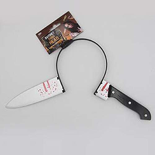 Kurphy Decoración de Halloween Cuchillo Horror Machetas ensangrentado suministros para fiestas de Halloween Accesorios para banda Haloween para la decoración de festival - Negro y plateado