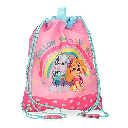 La Patrulla Canina Paw Patrol Follow Your Rainbow Bolsa de Merienda Rosa 27x34 cms Poliéster