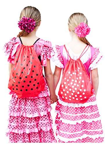 La Senorita Vestido Flamenco Español Traje de Flamenca Chica/niños Rosa Negro Talla 4, 92-98- 3/4 años