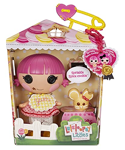 Lalaloopsy Littles Doll Muñeca Sprinkle Spice Cookie con Ratón - Muñeca Pastelera de 18cm con Vestido Amarillo y Rosa y zapatos removibles