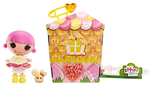 Lalaloopsy Littles Doll Muñeca Sprinkle Spice Cookie con Ratón - Muñeca Pastelera de 18cm con Vestido Amarillo y Rosa y zapatos removibles