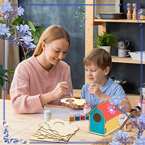 LAMEK Kit de Casa de Pájaros de Bricolaje Mini Pajarera de Madera Manualidades para Ninos Construir Casitas de Bricolaje con Herramientas de Pintura Creativo Regalo para Niña Niño Cumpleaños