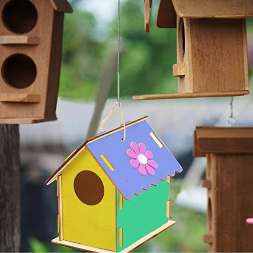 LAMEK Kit de Casa de Pájaros de Bricolaje Mini Pajarera de Madera Manualidades para Ninos Construir Casitas de Bricolaje con Herramientas de Pintura Creativo Regalo para Niña Niño Cumpleaños