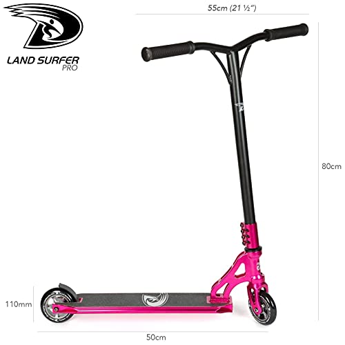 Land Surfer Pro Patinete para Trucos Y Saltos - Rosa