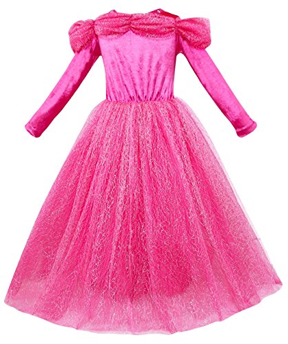 Le SSara Manga Larga Chica Princesa Cosplay Disfraces Fantasía Vestido de Mariposa (100, L-Rose Red)