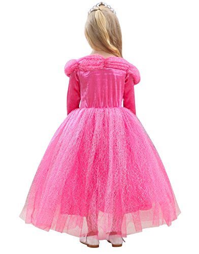 Le SSara Manga Larga Chica Princesa Cosplay Disfraces Fantasía Vestido de Mariposa (100, L-Rose Red)