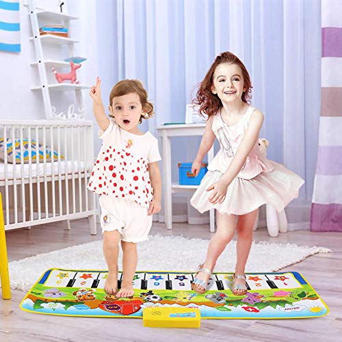 LEADSTAR Alfombra Musical, Juguetes para Niños de 2 3 4 5 Años, Alfombra de Baile, 8 Instrumentos Suenan Alfombra Piano, Educativo Juguete Regalo para Bebé Niños Niño Niña (100*36cm)