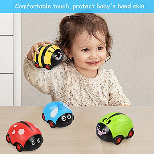 LEADSTAR Coches de Juguetes, 4 Pack Bebes Juguete Vehículos Fricción Tire hacia Atrás del Auto Coche con Forma de Animal para Niños Niñas de 1 2 3 Años