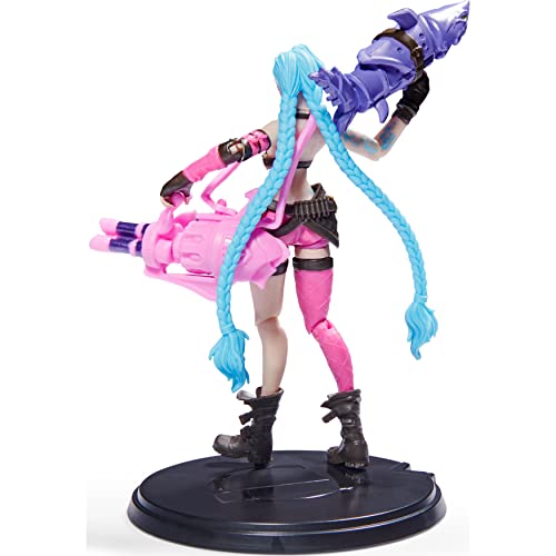 League of Legends, Figura Coleccionable Oficial de Jinx de 4 Pulgadas con Detalles Premium y 2 Accesorios, la colección Campeón, Grado de coleccionista, Edades 12 en adelante