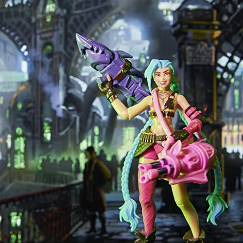 League of Legends, Figura Coleccionable Oficial de Jinx de 4 Pulgadas con Detalles Premium y 2 Accesorios, la colección Campeón, Grado de coleccionista, Edades 12 en adelante