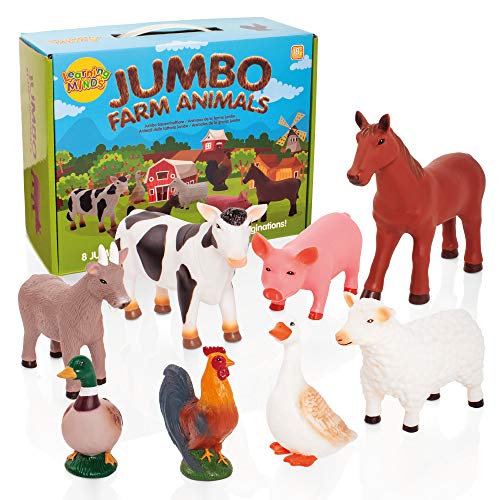 Learning Minds Conjunto de 8 Figuras Jumbo Farm Animal - 18 Meses +