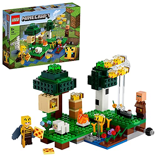 LEGO 21167 Minecraft El Puesto Comercial, Set de Construcción con Figuras de Steve +  21165 Minecraft La Granja de Abejas, Set de Construcción con Figuras de Apicultora y Oveja