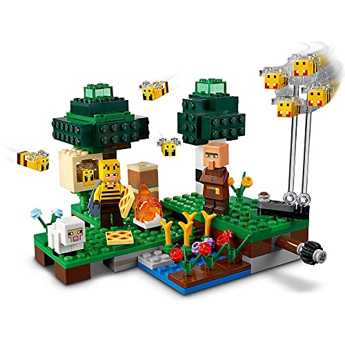 LEGO 21167 Minecraft El Puesto Comercial, Set de Construcción con Figuras de Steve +  21165 Minecraft La Granja de Abejas, Set de Construcción con Figuras de Apicultora y Oveja