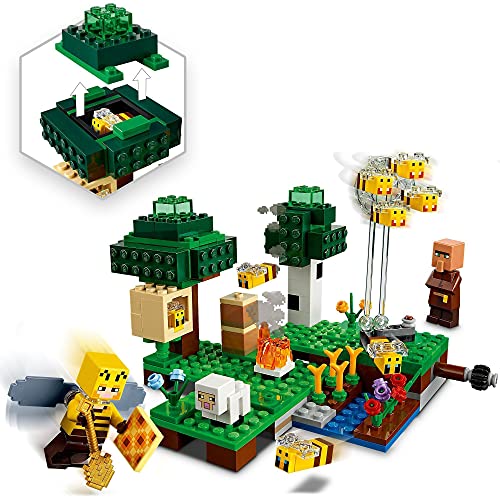 LEGO 21167 Minecraft El Puesto Comercial, Set de Construcción con Figuras de Steve +  21165 Minecraft La Granja de Abejas, Set de Construcción con Figuras de Apicultora y Oveja