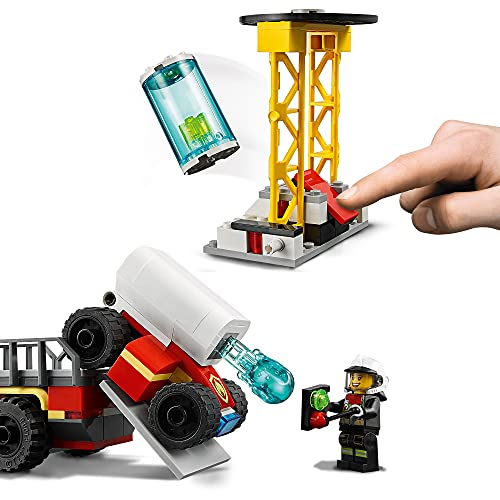 LEGO 60282 City Unidad de Control de Incendios con Camión de Bomberos de Juguete, para Niños de 6 Años, Idea de Regalo