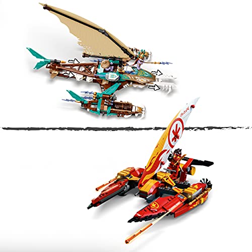 LEGO 71748 Ninjago Batalla Naval en Catamarán de Combate con 2 Cañones, Juguete de construcción con Mini Figuras de Ninjas