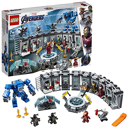 Lego  76153 Super Heroes CLAS Avengers Helitransporte De Los Vengadores, Set De Construcción con Iron Man +  76125 Super Heroes Iron Man: Sala De Armaduras, Juguete De Construcción