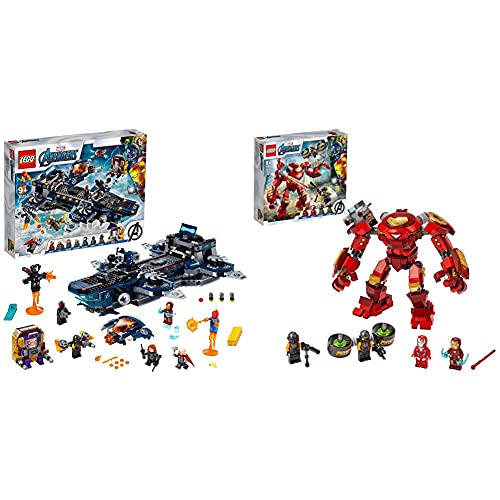 Lego  76153 Super Heroes CLAS Avengers Helitransporte De Los Vengadores, Set De Construcción con Iron Man +  76164 Marvel Los Vengadores Hulkbuster De Iron Man Vs. Agente De A.I.M