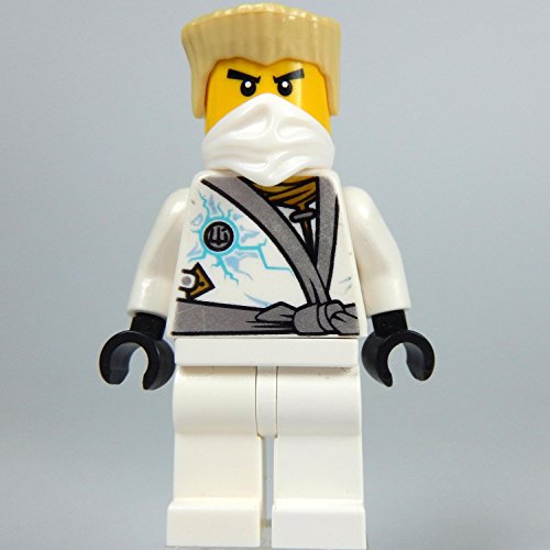 LEGO Ninjago -Minifigura Zane Rebooted (Ninja Blanco) con Techno-Hoja Azul-Transparente