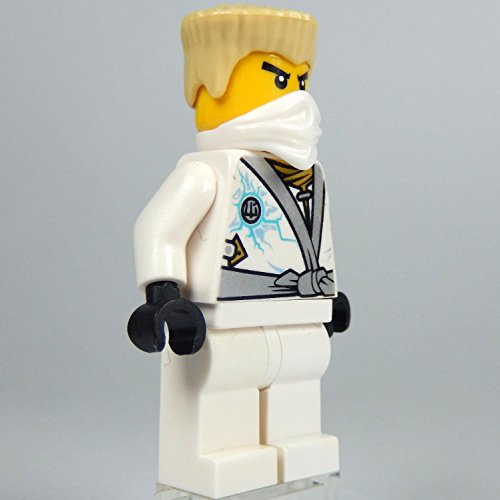 LEGO Ninjago -Minifigura Zane Rebooted (Ninja Blanco) con Techno-Hoja Azul-Transparente