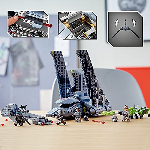 LEGO Star Wars The Bad Batch Attack Shuttle 75314 Impresionante juguete con 2 velocistas Minifiguras de malos lotes clones (969 piezas)