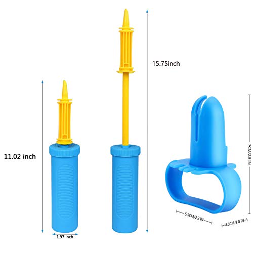 Leixi Paquete de 2 globos de bomba de mano con 1 herramienta de lazo de globos, bombas de aire de doble acción para globos, bolas de ejercicio, bolas de yoga, arco de columna de globo