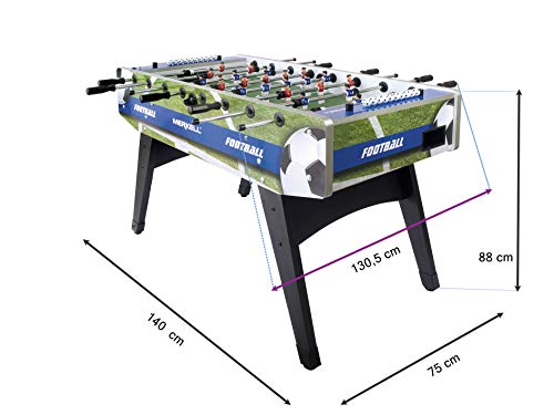 Leomark Mesa de Fútbolin Mesa de fútbol Fútbol deTabla Pateador Fútbolista, Dimensiones 140 x 75 x 88 (A) cm